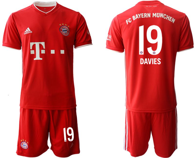 Men 2020-2021 club Bayern Munich home #19 red Soccer Jerseys